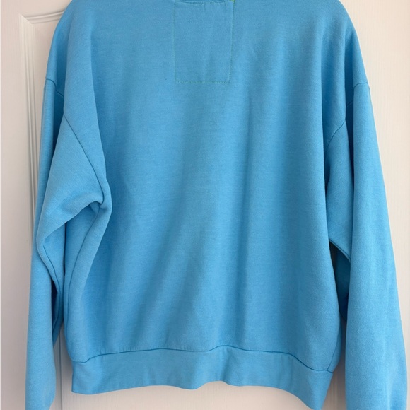 Aviator Nation Light Blue Glitter Heart Relaxed Sweatshirt - Picture 4 of 6